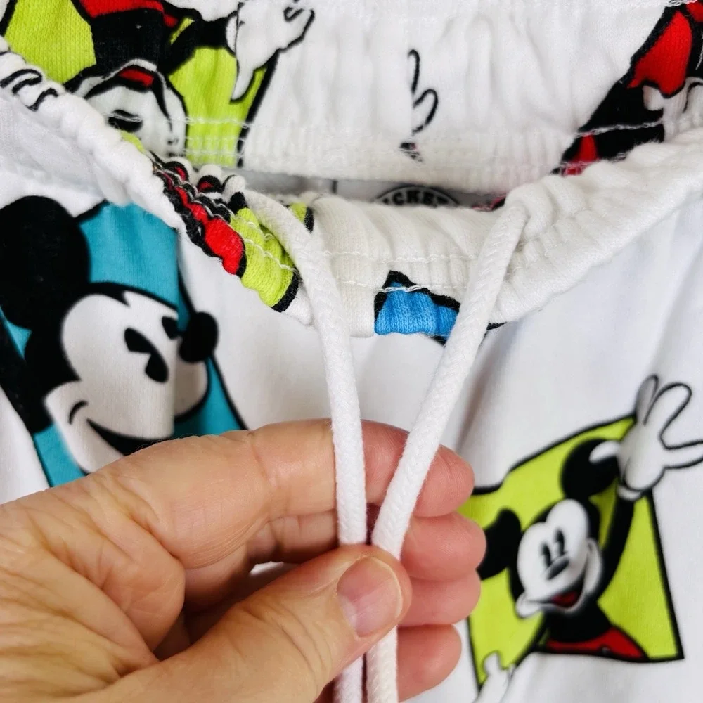 Disney Mickey Co Mickey Mouse‎ Sweat Pants Adult XL Jogger White Multicolored